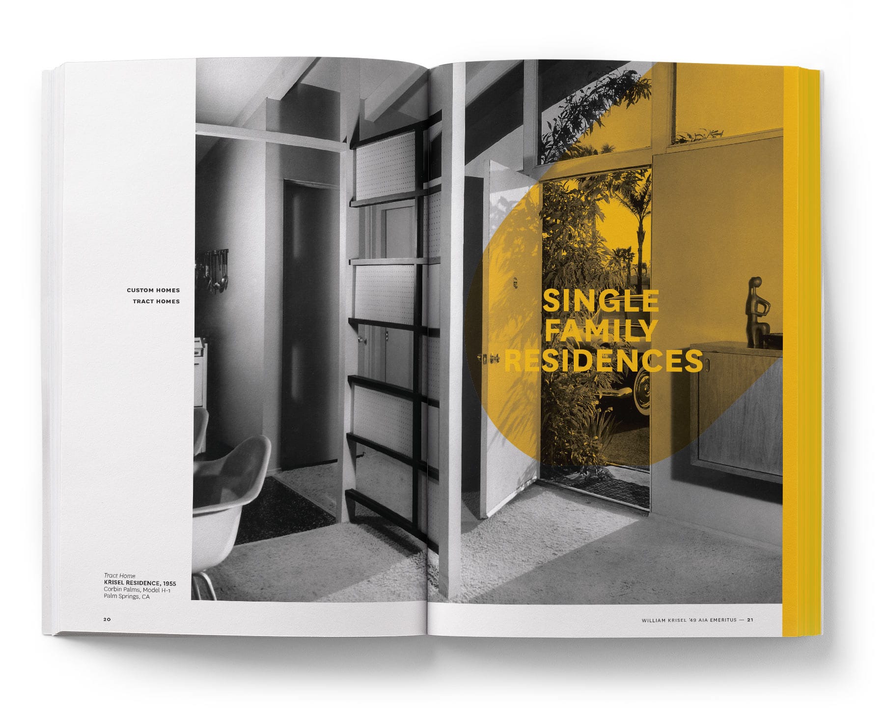 book spread showing the entry hall of a midcentury home