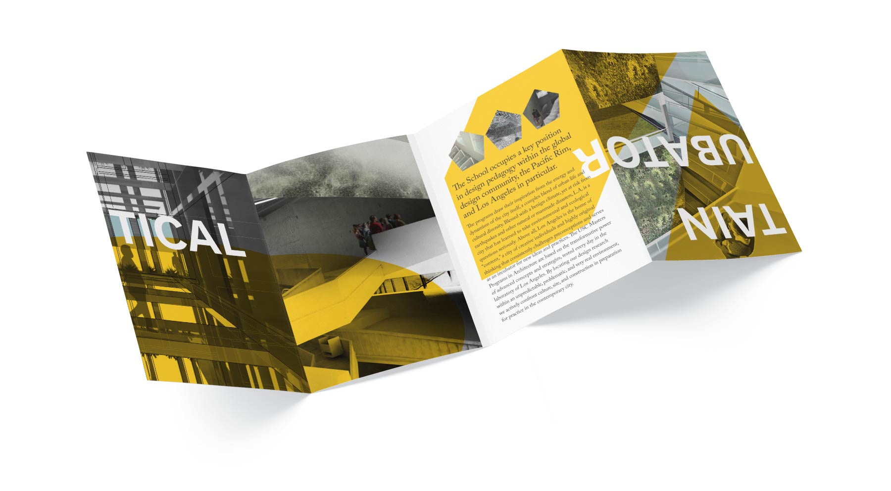 inside panels of a four-panel roll-fold brochure