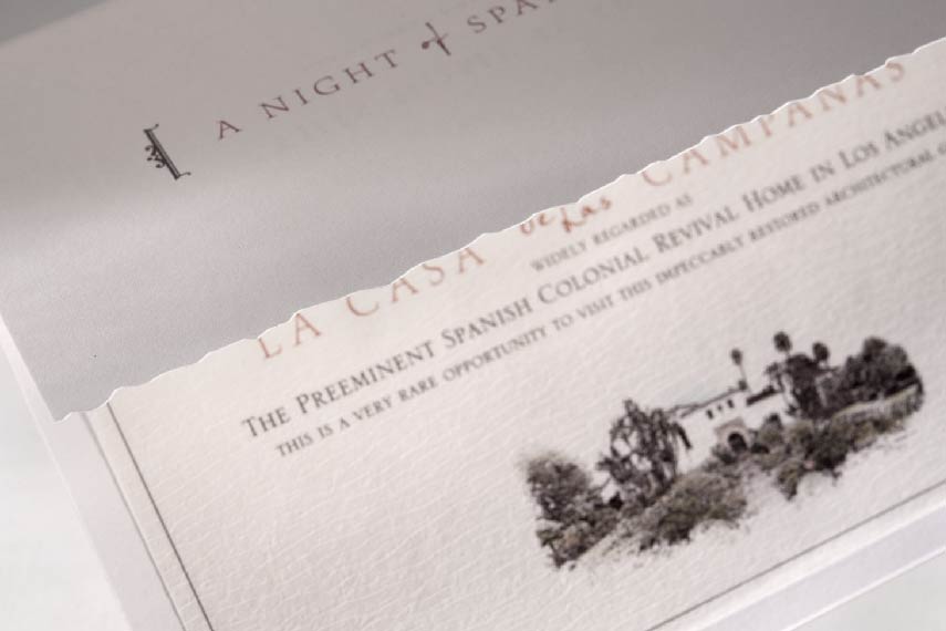 Los Angeles Conservancy Casa de las Campanas gala fundraising invitation by YYES