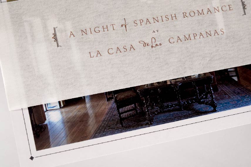 Los Angeles Conservancy Casa de las Campanas gala fundraising invitation by YYES